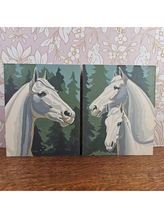 Other - Vintage Art Award Horse Portraits Paint by Number Pair 8x10 PBN